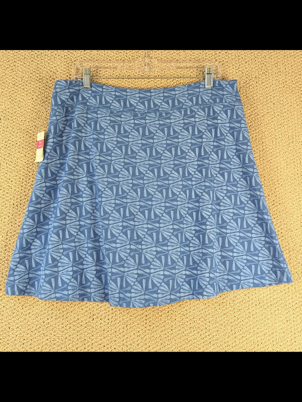 fresh produce Blue Patterned A-Line Skort Atlantic Blue Size XL Stretch